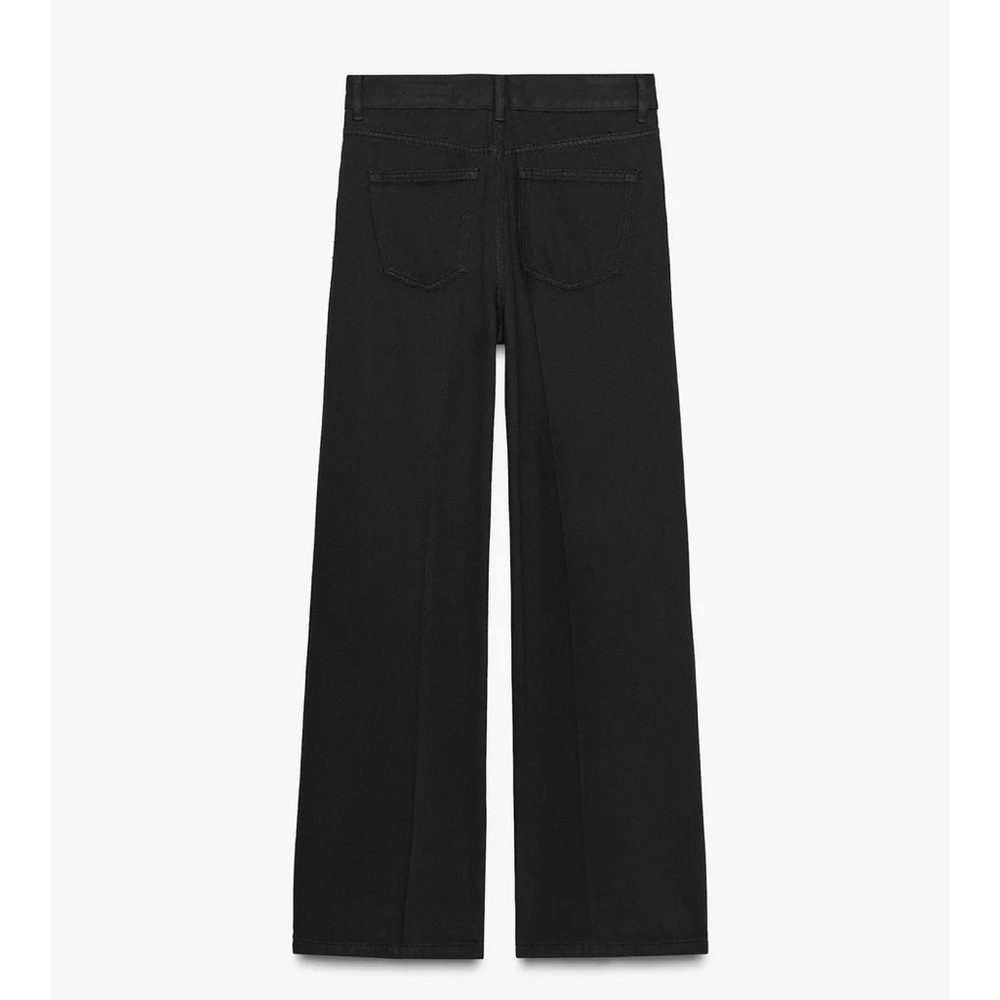 Zara NWT black denim jeans wide leg 100% cotton - Picture 3 of 10